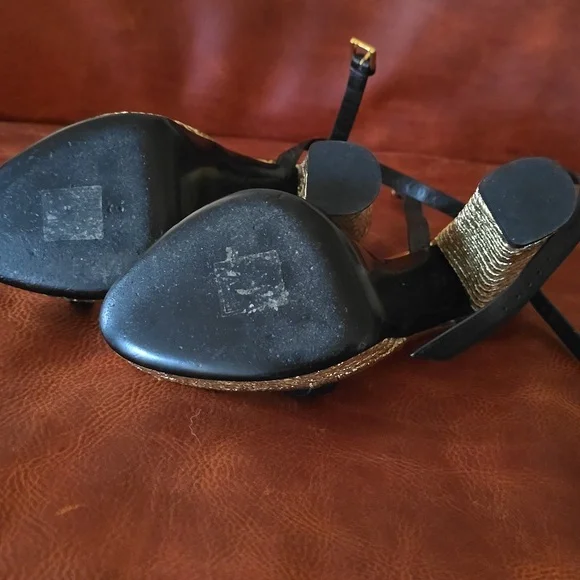 Tom Ford Metallic Rope Ankle-Strap Platform heels - Picture 4 of 5